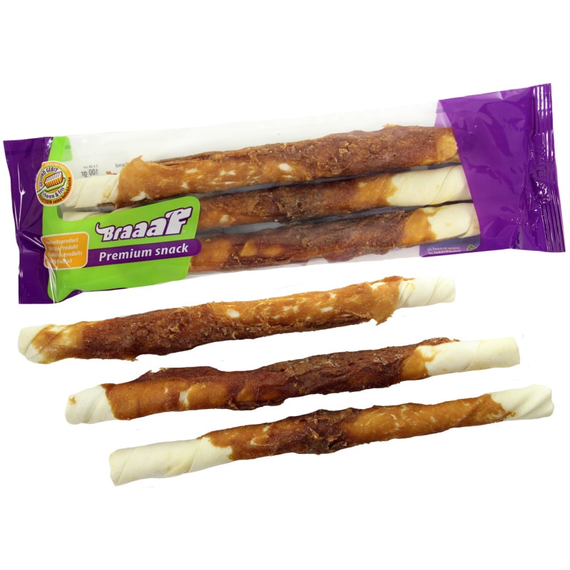 Braaaf Rawhide Twister Duck (3 pcs) - 25 cm