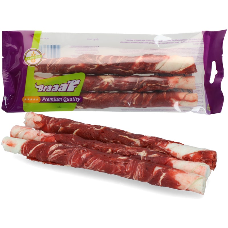 Braaaf Rawhide Twister Beef & Fish (3 pcs) - 21 cm