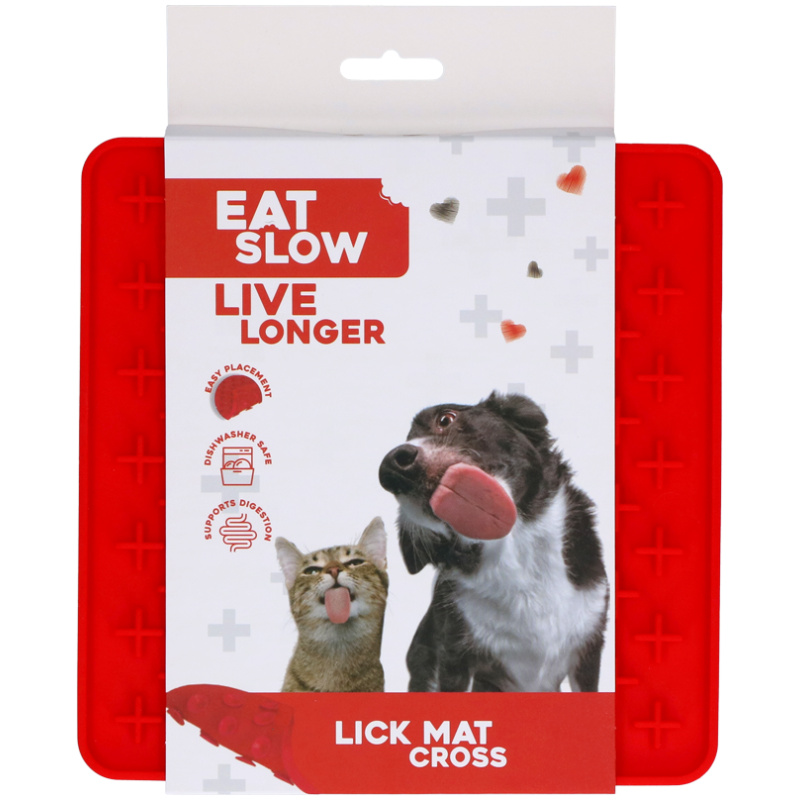 Eat Slow Live Longer Lick Mat Cross